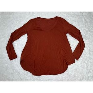 Lululemon Up for Down Time Long Sleeve Dark Terracotta size 4